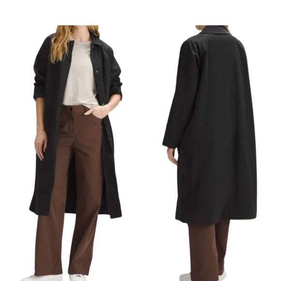 NWT Lululemon Black Lightweight A-Line Coat Size 6 Collared New - Picture 1 of 15